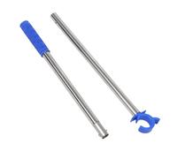 Kisangel Extendable Skylight Window Opener Pole with Hook, 0.8m Adjustable Drapery Pull Rod for Bedroom, Kitchen, Living Room and School, Portable Curtain Wand Tool with Blue C-Head