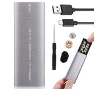 Kisangel External Hard Drive Case Aluminium Alloy Material Nvme SSD with USB 3.1 Type-c Dual Protocol Fast Reading Speed, Intelligent Hibernation Technology, Suitable for Daily Office