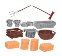 Kisangel Farm Set with Barn Hay Bales Tools for Boys and Plastic Educational Playset for Indoor and Outdoor Role Playing Fun