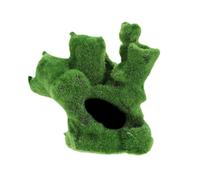 Kisangel Fish Cave Aquarium Ornament Resin Wood Hideout Cave with Moss Fish Tank Decor