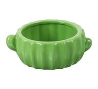 Kisangel Food Sturdy Hamster Light with Cactus Ceramic, Bowl Shape Green Small Feeding Dish with Enough Capacity for Daily Feeding Needs and Long Serving Life, Hamster Supplies Pet