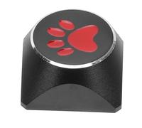 Kisangel Gaming Keycap Cat Claw Pattern Aluminum Alloy Embossed Key for Mechanical Keyboards Ergonomic Stepped Arc Design Fatigue-reducing Metal Plated Black-red