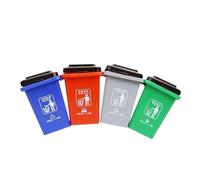 Kisangel Garbage Sorting Mini Trash Bins in Colors Red Grey Green Blue Educational Recycling Game for S Early Learning and Healthy Habits Safe Plastic Material