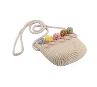 Kisangel Girls Summer Woven Bag Beach Woven Bag for Outdoor Travel Style Beach Tote for Boys and Girls