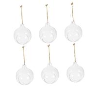 Kisangel Glass Ball Hanging Candle Holders 6pcs Micro Landscape Planters 8cm Hydroponic Plant Holders Indoor Hanging Tea Light Containers for Home Garden Decor