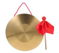 Kisangel Golden Copper Gong Percussion Instrument with Mallet and Lanyard, Resonant Sound Drum Set Component for Hawking Activities and Company Opening Atmosphere Enhancement Style
