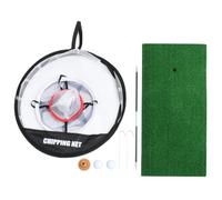 Kisangel Golf Chipping Practice Net Set with Pop-Up Target Cage and Chipping Mat, Portable Training Aid for Indoor and Outdoor Golf Practice