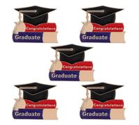 Kisangel Grad cap present pin 5PCS metal brooch set for 2026 school graduation parties with elegant style for graduates and teachers