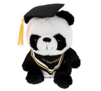 Kisangel Graduation Plush Panda with Yellow Scarf Soft Stuffed High School College Celebrations Cute Material Keepsake for Family and Friends