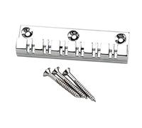 Kisangel Guitar Bridge Strings Fixed Chrome Metal Bridge Replacement for Acoustic Electric Guitar Saddle Accessory