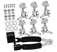 Kisangel Guitar Machine Head Tuners Semi-closed Zinc Alloy Tuning Pegs with Multifunctional String Winder for Acoustic and Electric Guitars Replacement Accessories