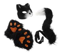 Kisangel Halloween Animal Half-face Mask with Faux Fur Material, Comfortable and Lightweight Design for Masquerades and Halloween Parties, Unique and Eye-catching Costume Accessory
