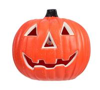 Kisangel Halloween Pumpkin Light: Plastic Pumpkin Lamp Light Up Jack O Lantern Glowing Decorative for Home Garden Indoor Outdoor Decoration (Without Battery)