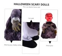 Kisangel Halloween Voice-Activated Induction Glowing Walking Doll Horror Scary Haunted House Prop for Halloween Party Scene Decoration without Battery