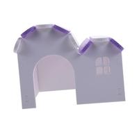 Kisangel Hamster Nest and Hiding Place Pvc Small Pet Living House Wave Roof Purple White Suitable for Hamsters and Small Pets Indoor Resting Shelter