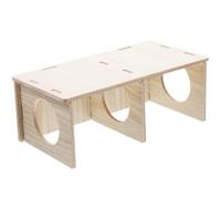 Kisangel Hamster Secret Peep Shed, Wooden Hamster Tunnel Hideout Cabin for Small Pets Guinea Pig