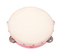 Kisangel Handheld Tambourine Durable Musical Instrument for Easy to Use Percussion for Dance Assessments and Stage Performances for Musical Exploration and Developing Rhythm Skills Pink