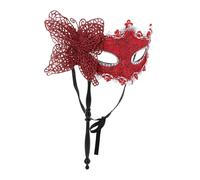 Kisangel Handheld Venetian Dragon Pattern Red Party Mask with Stick for Prom Ball Mardi Gras Fancy Dress Accessories