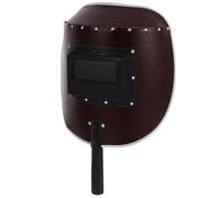 Kisangel Handheld Welding Shield Red Steel Paper Cutting Mask Classic Semi-automatic Welder Helmet Cover for Welding Safety and Protection