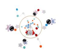 Kisangel Handmade Felt Rocket Astronaut Cot Mobile with Soft Chimes Calming Bed Bell Soother for Boys and Nursery Stylish Hanging Mobile for Sensory Development and Easy Installation