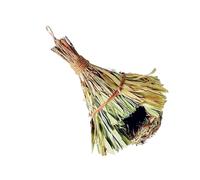 Kisangel Handmade Hanging Bird Nest Bamboo Leaves Small Grass Weaving Birds Accessories Comfortable Living Nest for Canary Parrot Lark Yellowbird