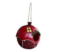 Kisangel Hanging Bird House Resin Pomegranate Nest Bird Decor for Outdoor Garden