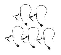 Kisangel Headset Microphone Wired Omnidirectional Plastic Microphones 5pcs with 3.5mm Threaded Connector and Wide Range of Uses Easy to Carry for Teaching and Accompaniment Singing