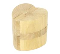 Kisangel Heart-shaped Wooden Kongming Lock Educational Brain Teaser Puzzle for Adults and Safe Rounded Edges Iq Test Plaything Fine Motor Skills Development Game