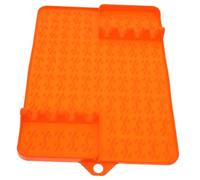 Kisangel Heat Resistant Silicone Griddle Mat with Tool Organizer Compartments Non Stick BBQ Grill Side Shelf for Outdoor Cooking and Kitchen Countertop Compact Durable Silicone Mat for