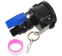 Kisangel IBC Tote Adapter: 275-330 Gallon IBC Tote Tank Hose Fittings - 2" Thread to 3/4" Female and Male Valve - Heavy Duty Plastic Garden Hose Shut Off Valve