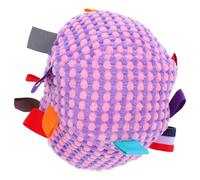 Kisangel Interactive Dog Squeaky Plush Ball with Built-in Bell Chew-resistant Soft Stuffed Teething Ball for Small Medium Large Dogs Violet Engages Curiosity Owner-pet Bonding
