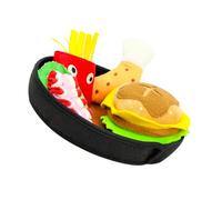Kisangel Interactive Hamburger Shaped Dog Vocalizing for Chewing and Teething Pet Diversion Plaything for Stress Relief and Boredom Suitable for Dogs Cats and Pets
