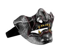 Kisangel Japanese Hannya Mask Cosplay Prop Half Face Performance Mask for Traditional Theater and Party Use Comfortable Elastic Design Sturdy Material Adds Mystery to Your Costume