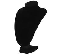 Kisangel Jewellery Display Stand in Black with 3-dimensional Mannequin Bust Featuring Stable Support and Multi-functional Design, Made from Pvc, Lint and Density Board, for Shop Window