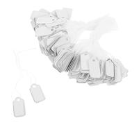 Kisangel Jewelry and Refined Silver Edge Design Smooth Writing Surface 200pcs White Price Tags with Cotton String Sturdy Paper Labels for Retail Display and Daily Business Needs