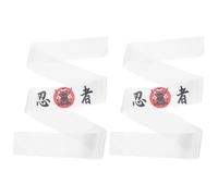 Kisangel Karate Headband 2pcs Japanese Style Chef Costume Men Head Band with Breathable Polyester Material, Sweat Absorption Feature, Easy to Wear for Cooking and Running Activities