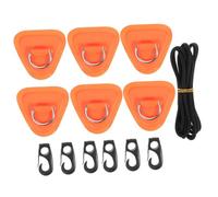 Kisangel Kayak D-ring Patches with Elastic Bungee Cord and Hooks Inflatable Boat Deck Rigging Accessories Secure Paddle Board Anchor Fixing Kit for Canoes and Sups Orange Patch and Rope