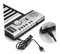 Kisangel Key Roll-up Silicone Keyboard Piano with Built-in Speaker Foldable Electronic Digital Midi Keyboard for Beginners and Advanced Players Portable and Lightweight Without Battery