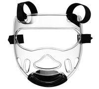 Kisangel Kickboxing Taekwondo Face Shield Sparring Face Guard Sturdy Impact Resistant Toughened Plastic Protective Gear for Young People
