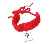 Kisangel Knitting Cat Collar for Pets Chinese Style Scarf Cozy Winter Accessory for Kittens and Puppies for Photoshoots and Festivals