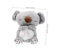 Kisangel Koala Bear Sleep Soother Plush with Breathing Effect and Gentle Melodies for Calming Boy Girl Washable Grey Stuffed Animal for Soothing Bedtime