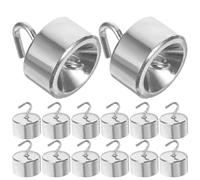 Kisangel Lab Hook Weights Set Silver 50pcs Chrome Plated Iron, 10g Each, 500g Total for Physics and General Science Laboratory Work, Research