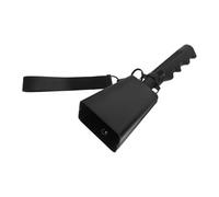 Kisangel Large Black Metal Cowbell with Wrist Strap, Crisp Continuous Noise Cheering Bell for Football Games and Live Broadcasts, Curved Bell Structure Noise Maker for Sporting Events