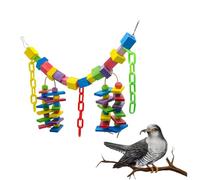Kisangel Large Colored Parrot Natural Wood Block Chewing for Large Birds Multi Colored Bird Chew for Anxiety Relief and Physical Fitness
