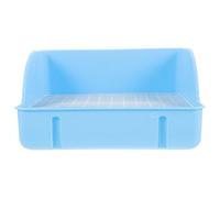 Kisangel Large Plastic Rabbit Litter Box Sided Fence and Detachable Grids, Strong Household Pet Potty for Guinea Pigs and Puppies, Easy Cleaning Small Animal Toilet for Bedroom Or Pet Shops