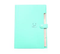 Kisangel Light Green Accordion Expanding File Folder with 5 Pockets and Snap Button Closure, Plastic Document Organizer for Home and School, Secure Storage Safety Folder
