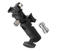 Kisangel Light Stand Adapter Multi-Position Flashlight Holder with E-Type Lamp Holder Black for Professional Photo Shoots