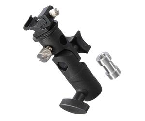 Kisangel Light Stand Adapter Multi-Position Flashlight Holder with E-Type Lamp Holder Black for Professional Photo Shoots