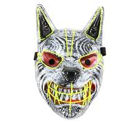 Kisangel Luminous Horror Mask for Halloween Party LED Light Up Scary Wolf Face Mask for Costume and Cosplay Events Comfortable Fit for Adults Create Memorable Moments