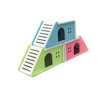 Kisangel Luxury Pvc Hamster Villa Dual Layer Bed House Holes for Rat Mouse Dwarf Hamster Blue